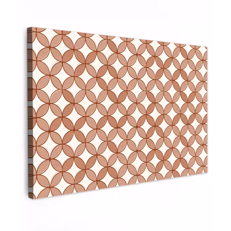 Geometrisch - Cirkels - Modern - Terracotta Tuinposter op houten frame 2 cm dik klein 845 -3d