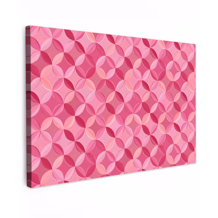 Geometrisch - Mozaïek - Modern - Roze Tuinposter op houten frame 2 cm dik klein 845 -3d