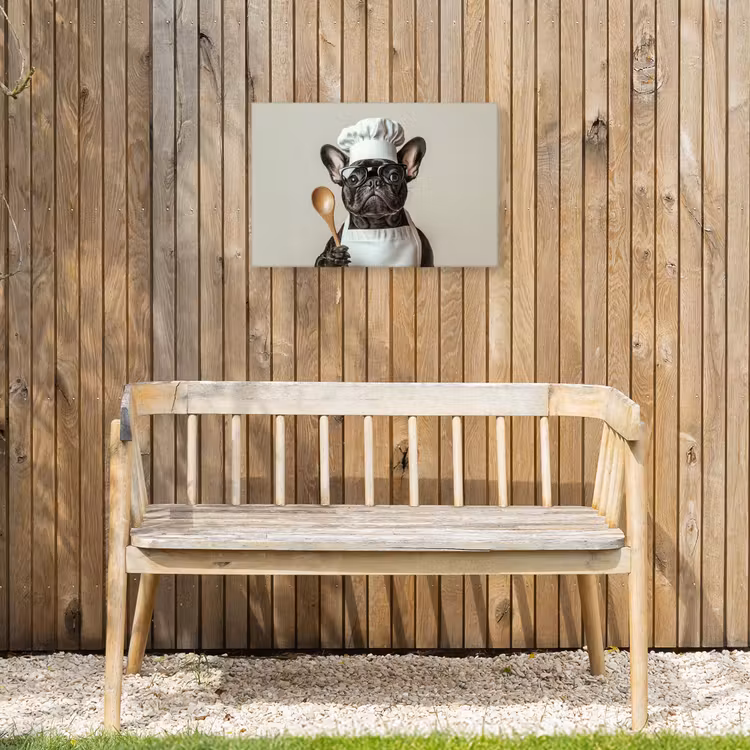 Bril - Hond - Kok Tuinposter op houten frame 2 cm dik klein -sfeer4