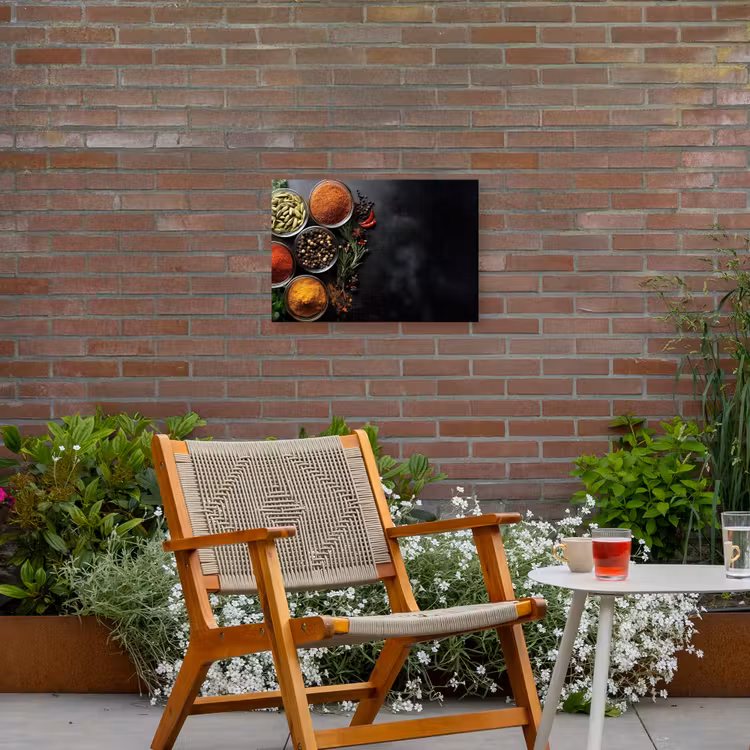 Glazen - Bakjes - Blaadjes - Kruiden Tuinposter op houten frame 2 cm dik klein -sfeer3