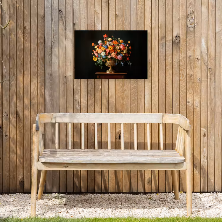 Goud - Bloemen - Kleuren - Vaas Tuinposter op houten frame 2 cm dik klein -sfeer4