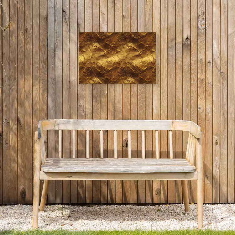 Bladgoud - Textuur - Goud Tuinposter op houten frame 2 cm dik klein 845 -sfeer4