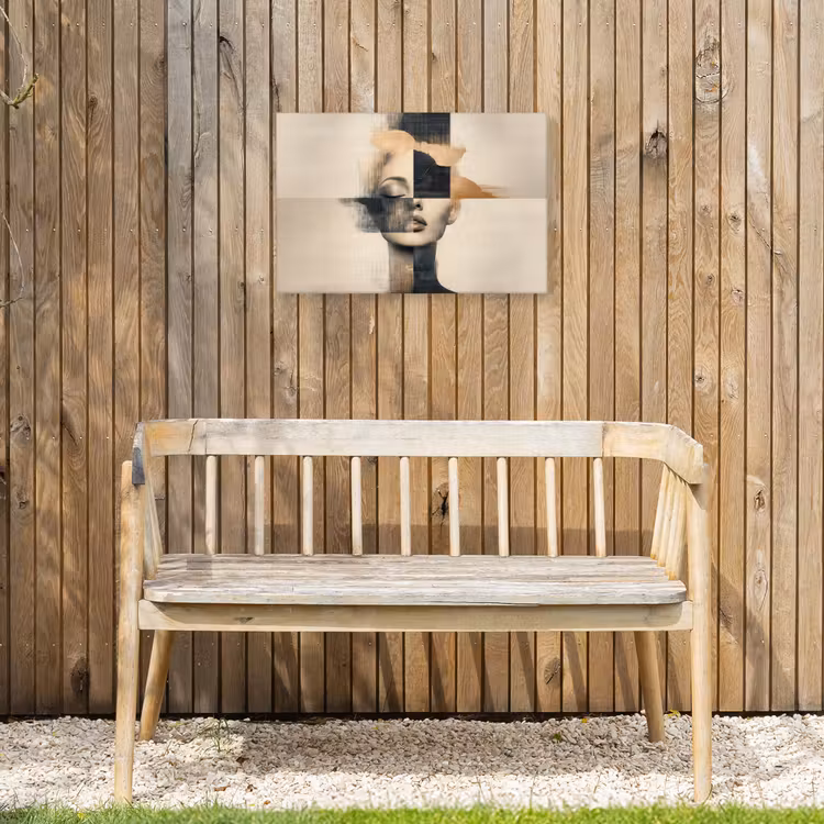 Goud - Vrouw - Rechthoeken Tuinposter op houten frame 2 cm dik klein -sfeer4