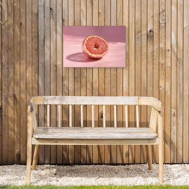 Grapefruit - Roze - Disco - Shiny Tuinposter op houten frame 2 cm dik klein -sfeer4