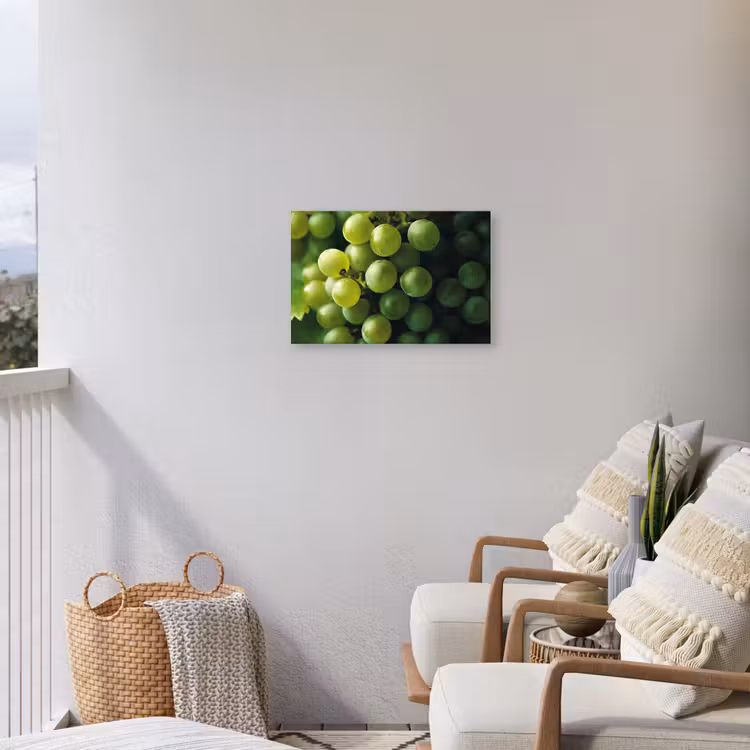 Druiven - Tros - Groen Tuinposter op houten frame 2 cm dik klein -sfeer1