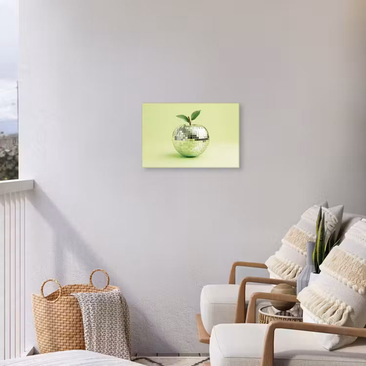Groen - Disco - Decoratie - Appel Tuinposter op houten frame 2 cm dik klein -sfeer1