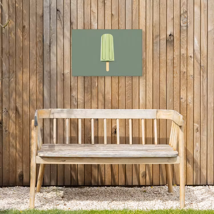 Groen - Waterijsje - Stokje - Illustratie Tuinposter op houten frame 2 cm dik klein -sfeer4