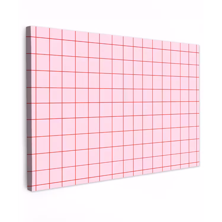 Raster - Patroon - Roze Tuinposter op houten frame 2 cm dik klein 845 -3d