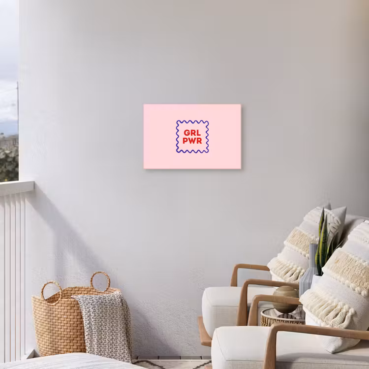 Grl pwr - Roze - Kader Tuinposter op houten frame 2 cm dik klein -sfeer1