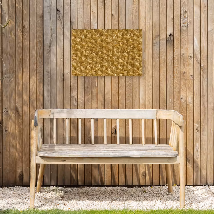 Gehamerd - Mozaïek - Antiek - Goud Tuinposter op houten frame 2 cm dik klein 845 -sfeer4