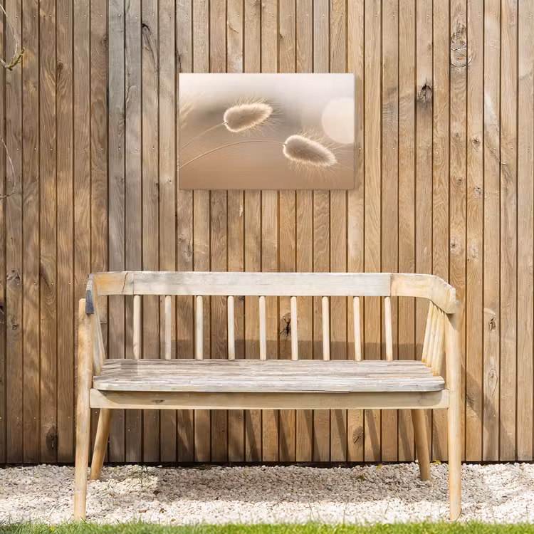 Hazestaartgras - Graanharen - Zonlicht Tuinposter op houten frame 2 cm dik klein -sfeer4