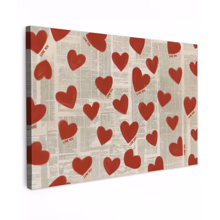 Hartjes - Krant - Loveyou Tuinposter op houten frame 2 cm dik klein -3d