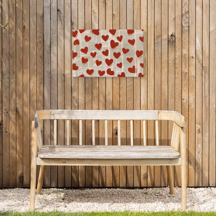 Hartjes - Krant - Loveyou Tuinposter op houten frame 2 cm dik klein -sfeer4