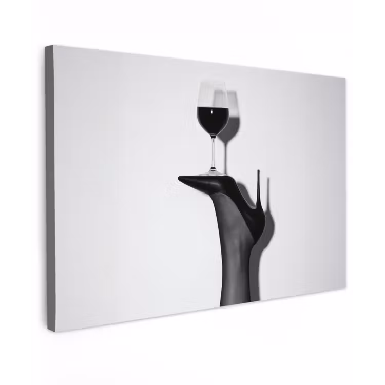 Hak - Wijn - Minimalistisch - Zwart Tuinposter op houten frame 2 cm dik klein -3d