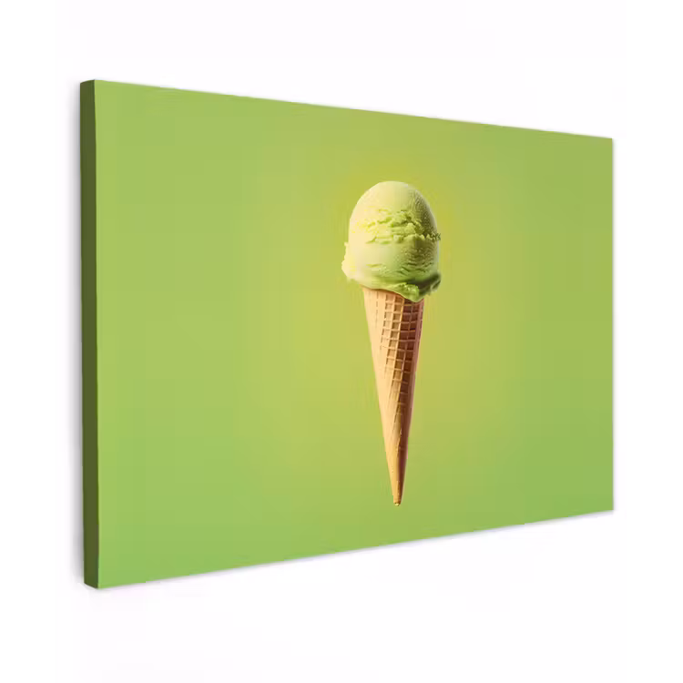 Hoorntje - Schepijs - Groen Tuinposter op houten frame 2 cm dik klein -3d