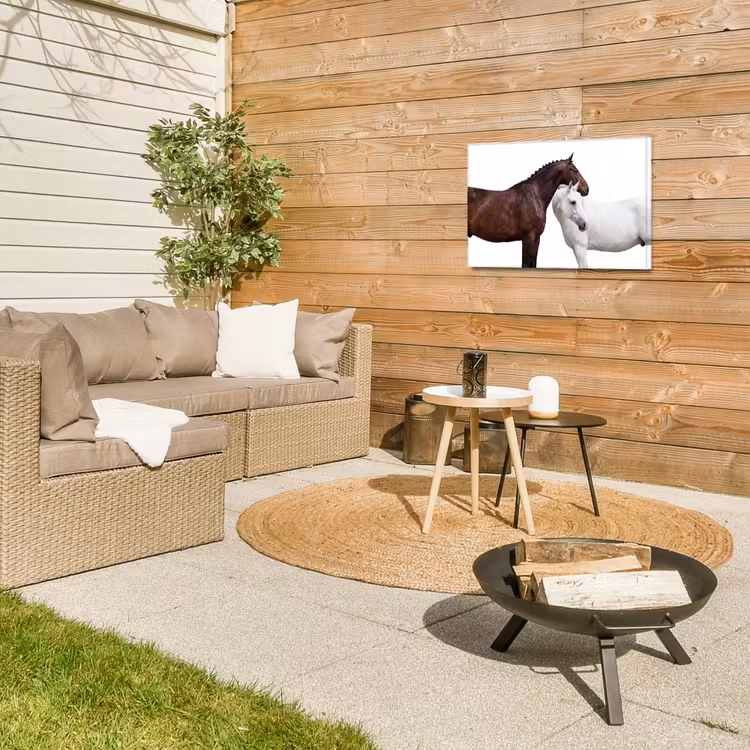 Paard - Modern - Balans Tuinposter op houten frame 2 cm dik klein -sfeer2