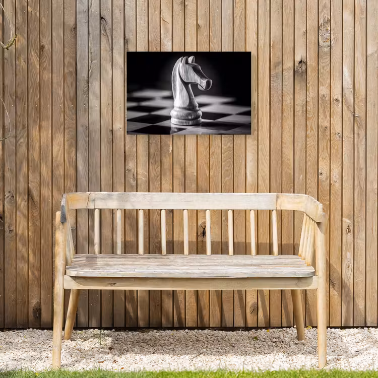 Paard - Hout - Schaalbord - Zwart Tuinposter op houten frame 2 cm dik klein -sfeer4