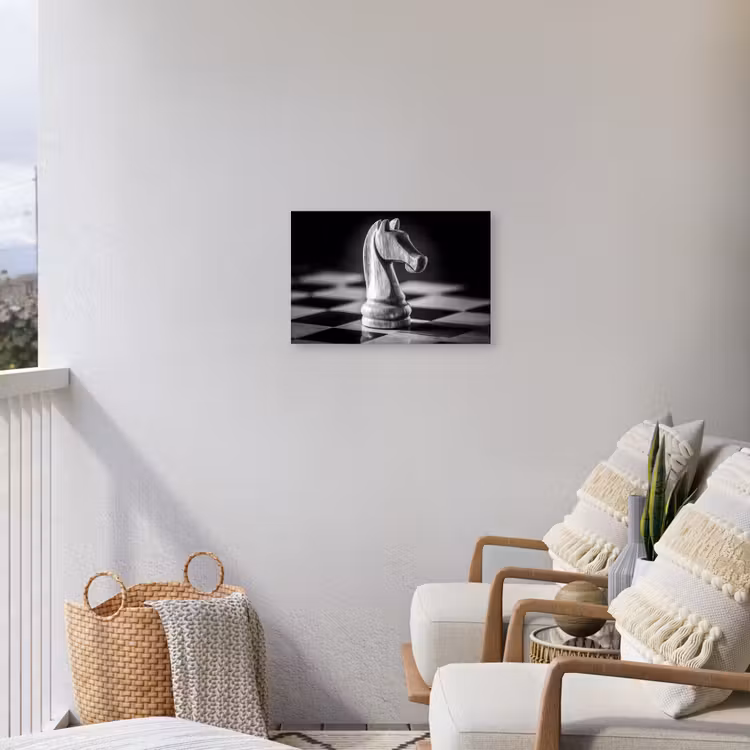 Paard - Hout - Schaalbord - Zwart Tuinposter op houten frame 2 cm dik klein -sfeer1