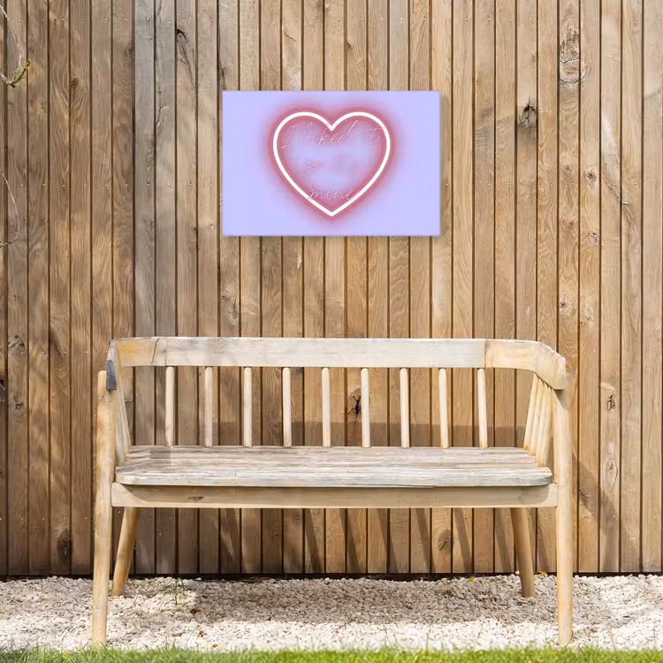 I liked it so it's mine - Neon hart - Paars Tuinposter op houten frame 2 cm dik klein -sfeer4