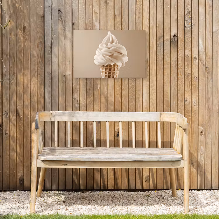 IJs - Softijs - Romig - Hoorntje - Beige Tuinposter op houten frame 2 cm dik klein -sfeer4