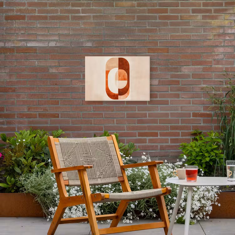 Illustratie - Abstract - Vormen - Rood Tuinposter op houten frame 2 cm dik klein -sfeer3