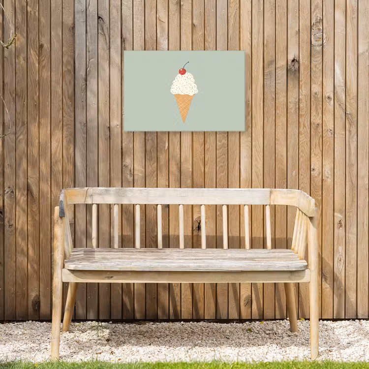 Illustratie - Ijsje - Spikkels - Kers Tuinposter op houten frame 2 cm dik klein -sfeer4