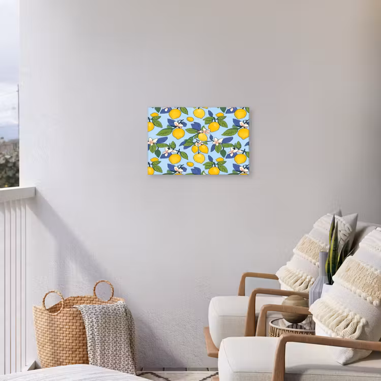 Illustratie - Citroen - Patroon Tuinposter op houten frame 2 cm dik klein 845 -sfeer1