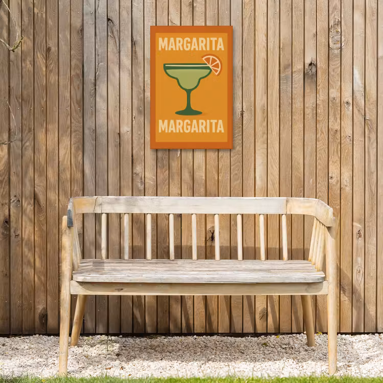 Illustratie - Margarita - Sinaasappelschijf - Oranje Tuinposter op houten frame 2 cm dik klein -sfeer4