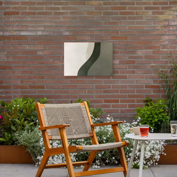 Japandi - Groen - Abstract - Modern Tuinposter op houten frame 2 cm dik klein -sfeer3