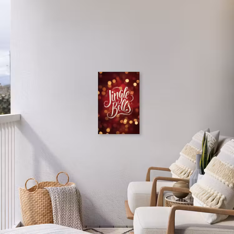 Jingle - Bells - Kerst - Rood Tuinposter op houten frame 2 cm dik klein -sfeer1