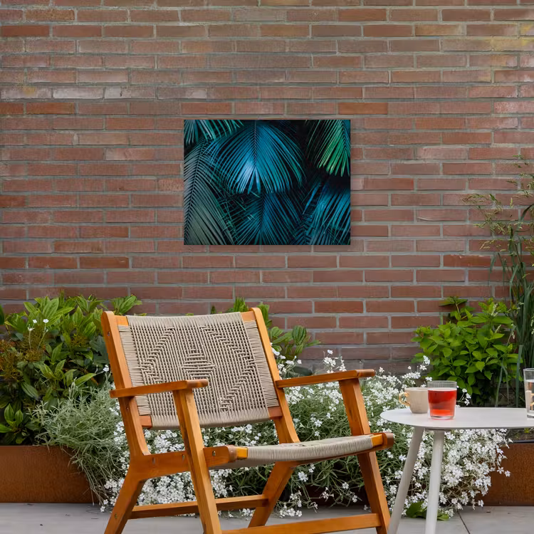 Inductie mat - Jungle - Inductie beschermer - Palmblad - Natuur Tuinposter op houten frame 2 cm dik klein -sfeer3