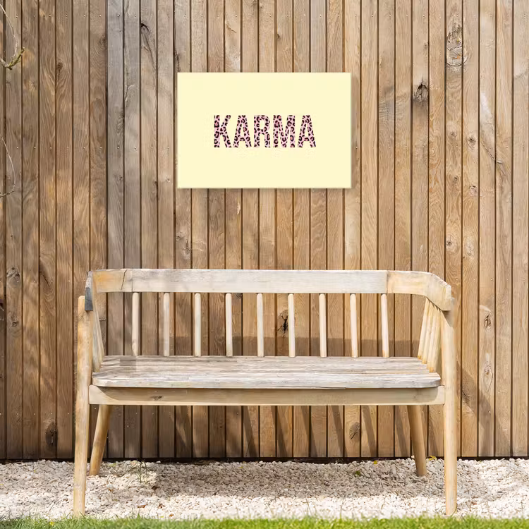 Karma - Luipaardprint - Geel Tuinposter op houten frame 2 cm dik klein -sfeer4