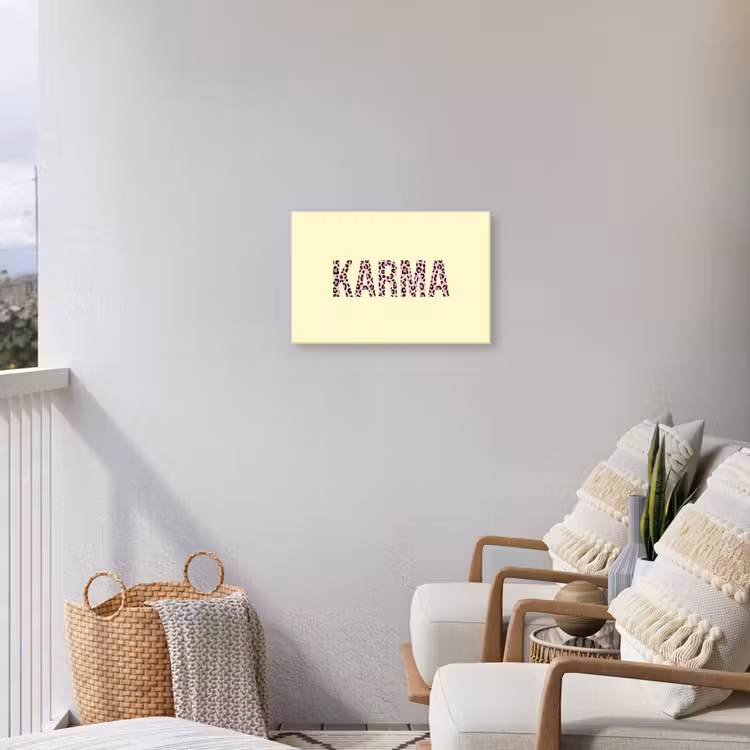 Karma - Luipaardprint - Geel Tuinposter op houten frame 2 cm dik klein -sfeer1