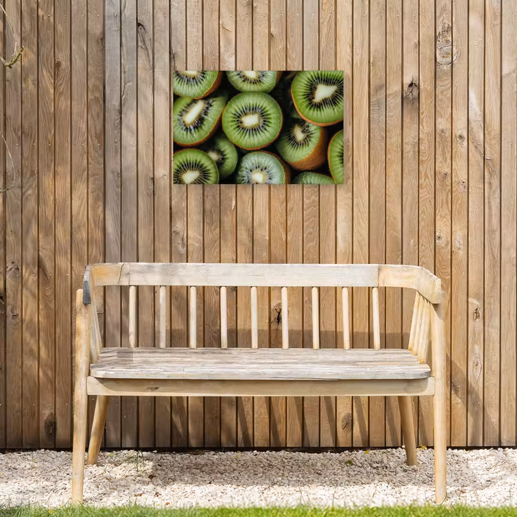 Kiwi - Fruit - Groen Tuinposter op houten frame 2 cm dik klein -sfeer4