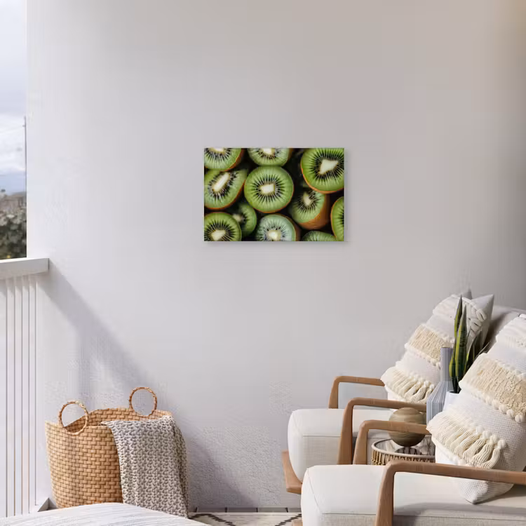 Kiwi - Fruit - Groen Tuinposter op houten frame 2 cm dik klein -sfeer1