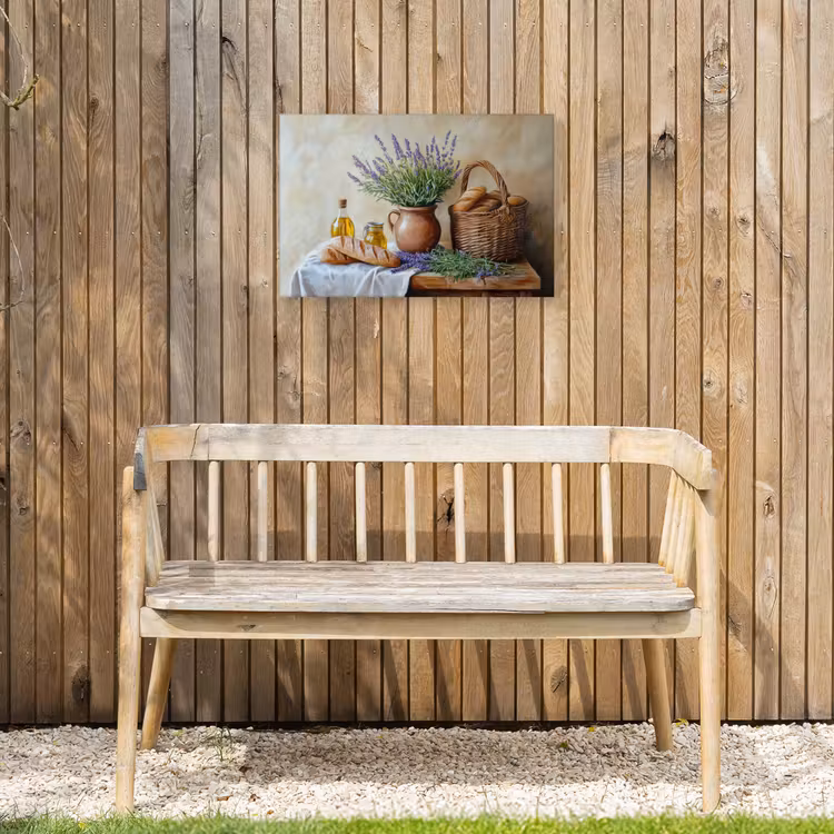 Lavendel - Brood - Stilleven Tuinposter op houten frame 2 cm dik klein -sfeer4