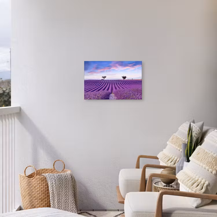 Lavendel - Natuur - Paars - Bomen - Bloemen Tuinposter op houten frame 2 cm dik klein -sfeer1