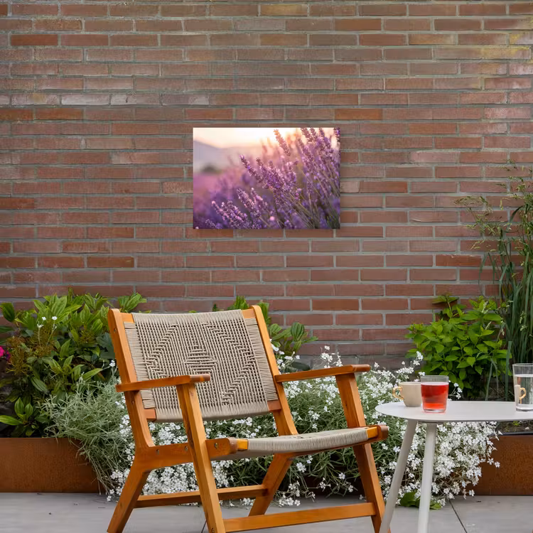 Lavendel - Paars - Zonlicht Tuinposter op houten frame 2 cm dik klein -sfeer3