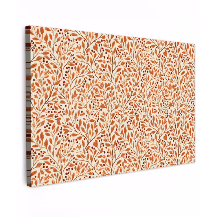 Bladeren - Botanisch - Terracotta Tuinposter op houten frame 2 cm dik klein 845 -3d
