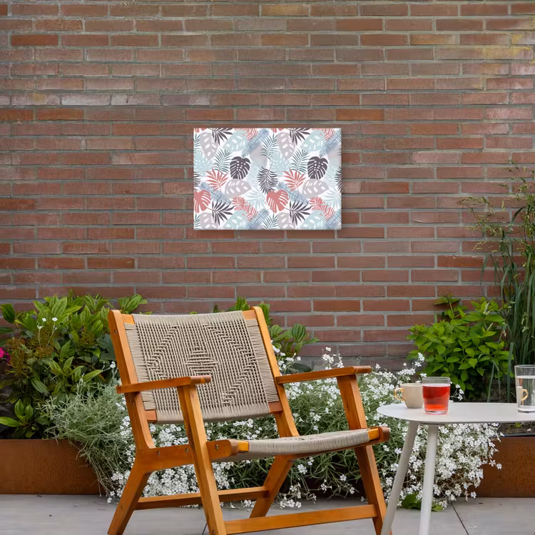 Bladeren - Jungle - Pastel - Tropisch Tuinposter op houten frame 2 cm dik klein -sfeer3