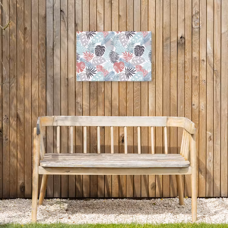 Bladeren - Jungle - Pastel - Tropisch Tuinposter op houten frame 2 cm dik klein -sfeer4