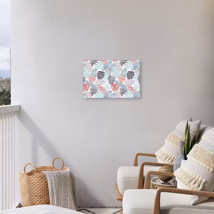 Bladeren - Jungle - Pastel - Tropisch Tuinposter op houten frame 2 cm dik klein -sfeer1