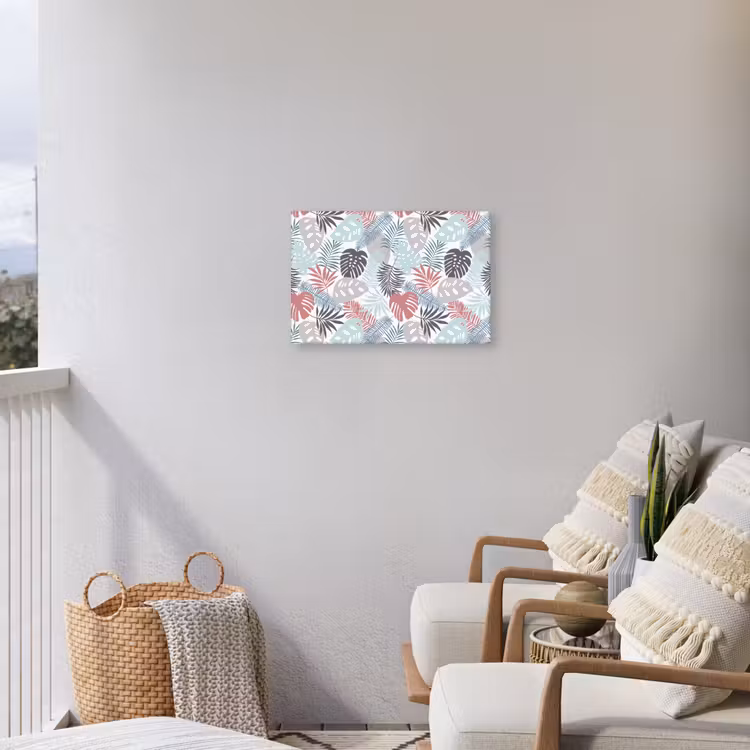 Bladeren - Jungle - Pastel - Tropisch Tuinposter op houten frame 2 cm dik klein -sfeer1