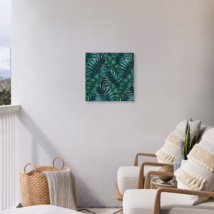 Bladeren - Inductie beschermer - Jungle - Tropical Tuinposter op houten frame 2 cm dik klein -sfeer1