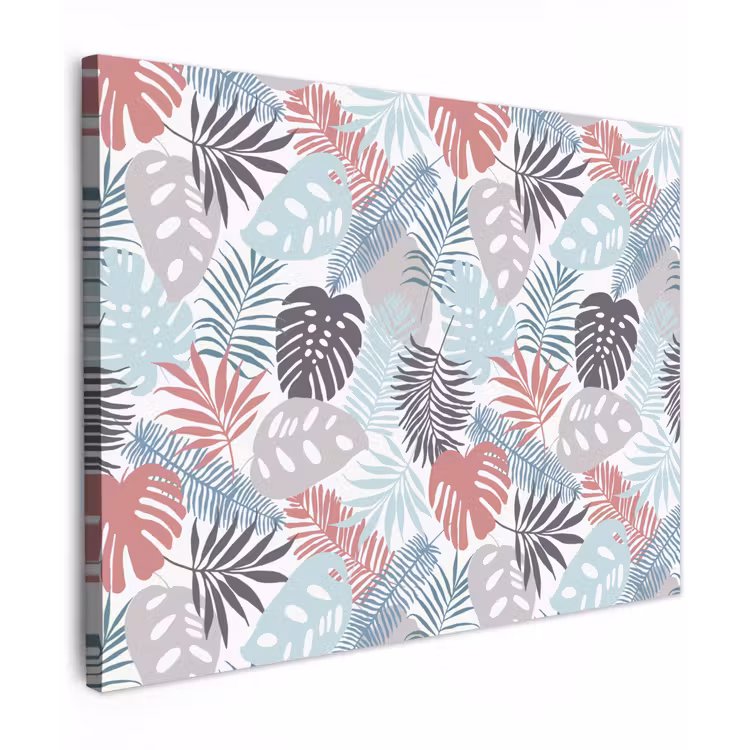 Inductie beschermer - Bladeren - Pastel - Jungle - Afdekplaat voor kookplaat Tuinposter op houten frame 2 cm dik klein -3d