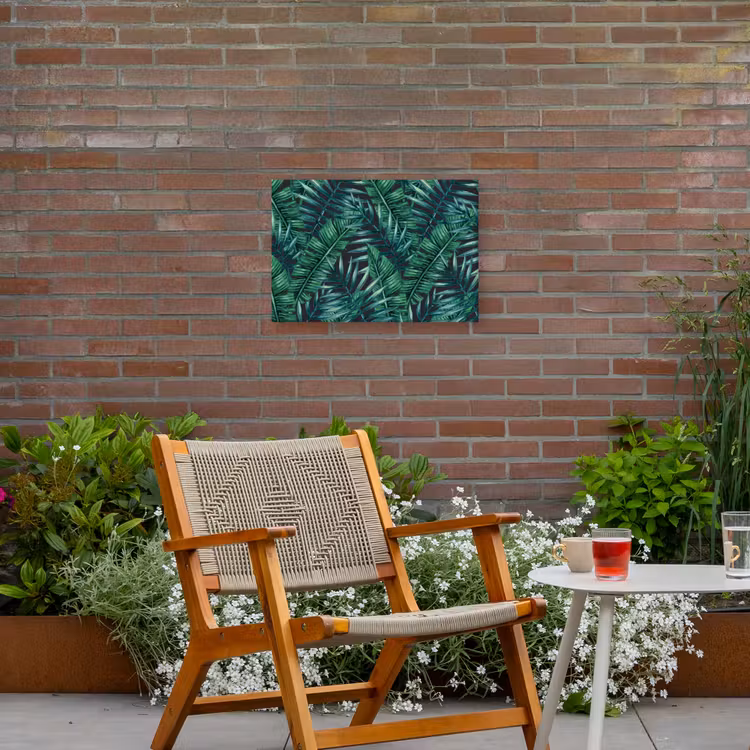 Bladeren - Tropisch - Jungle - Natuur Tuinposter op houten frame 2 cm dik klein -sfeer3