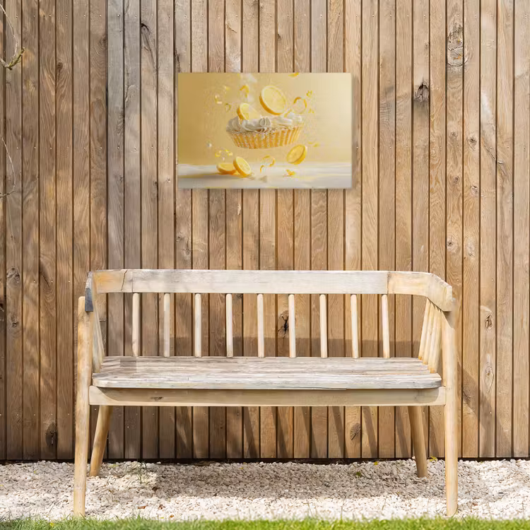 Citroen - Taart - Eten - Geel Tuinposter op houten frame 2 cm dik klein -sfeer4