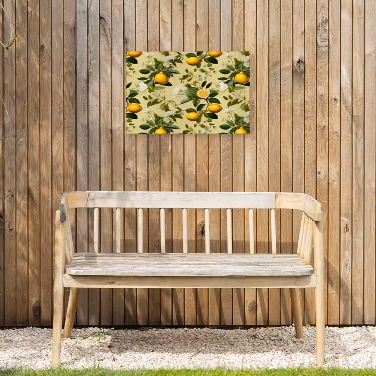 Citroen - Groen - Bloesem Tuinposter op houten frame 2 cm dik klein 845 -sfeer4