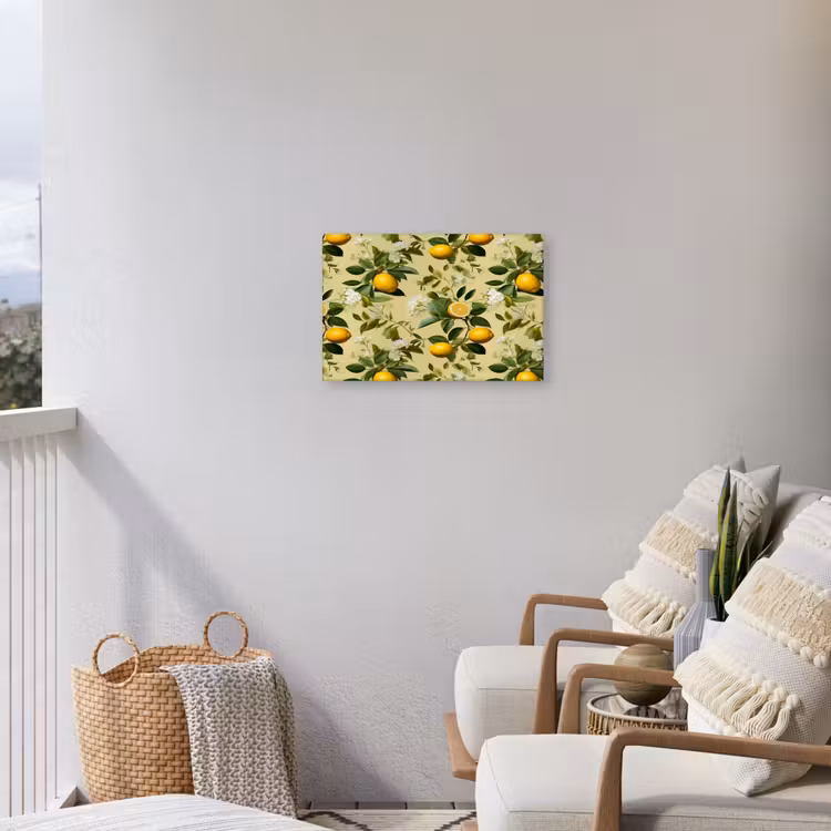 Citroen - Groen - Bloesem Tuinposter op houten frame 2 cm dik klein 845 -sfeer1