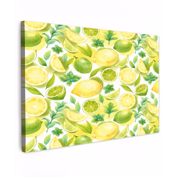 Citroen - Geel - Limoen - Groen Tuinposter op houten frame 2 cm dik klein 845 -3d